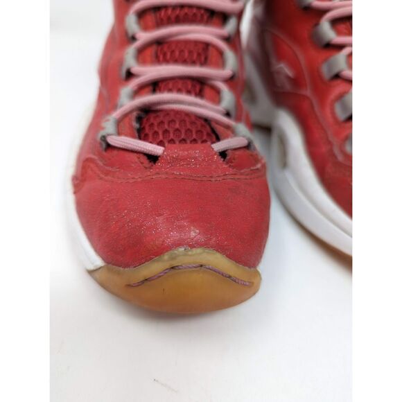 Reebok Question Mid Girls M44062 Scarlet Light Pink White - Picture 3 of 9